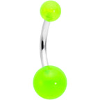 Green Gem UV Glow Color Swirl Dinosaur Belly Ring Set of 4