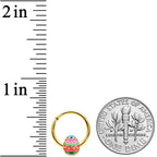 16G 3/8 Gold Tone Funky Painted Easter Egg Hinged Segment Ring