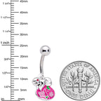 Pink Gem Pink Egg Easter Bunny Belly Ring