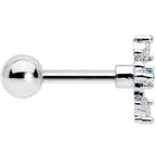 16G 1/4 Clear Blue Gem Renaissance Cross Cartilage Tragus Earring