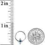 16G 3/8 Clear Blue Gem Renaissance Cross Hinged Segment Ring