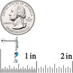 16G 1/4 Blue Gem Sunflower Blossoms Cartilage Tragus Earring
