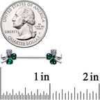 14G 9/16 Clear Green Gem Shamrock St Patricks Day Nipple Ring Set