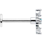 16G 5/16 Clear Blue Gem Renaissance Cross Labret Monroe Tragus