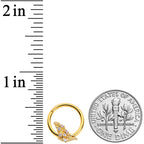 16G 3/8 Clear CZ Gem Gold Tone Butterfly Hinged Segment Ring