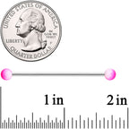 14G Pink Brown Ombre Soft Finish Industrial Barbell 38mm Set of 4