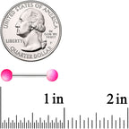 14G 9/16 Pink White Ombre Soft Finish Barbell Nipple Ring Set