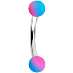 16G 5/16 Blue Pink Green Ombre Soft Finish Eyebrow Ring Set of 4