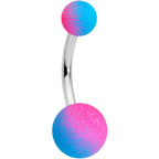 Black Blue Peach Ombre Soft Finish Navel Ring Set of 4