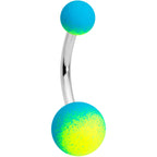 Blue Green Yellow Ombre Soft Finish Belly Ring