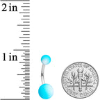 Blue White Ombre Soft Finish Belly Ring