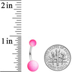 Pink White Ombre Soft Finish Belly Ring