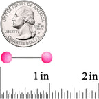 Pink White Ombre Soft Finish Barbell Tongue Ring
