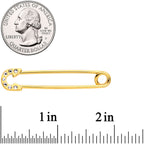 14G Clear Gem Gold Tone Punk Safety Pin Industrial Barbell 38mm