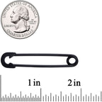 14G Black Matte Punk Rock Safety Pin Industrial Barbell 38mm