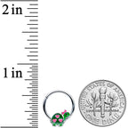 16G 3/8 Hearts Bow Pink Green Pretty Turtle Hinged Segment Ring