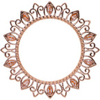 Brown Gem Rose Gold Tone Floral Edge Screw Fit Tunnel Plug Set