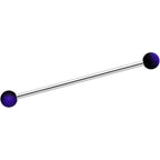 14G Purple Black Ombre Soft Finish Industrial Barbell 38mm
