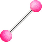 Red Pink Orange Black Ombre Soft Finish Barbell Tongue Ring Set of 4