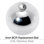 5mm Steel Captive Bead Ring Replacement Ball
