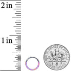 16G 5/16 Pink Synthetic Opal Implant Grade Titanium Segment Ring