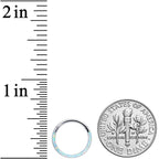16G 3/8 White Synthetic Opal Implant Grade Titanium Segment Ring