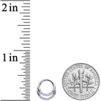 16G 1/4 Clear CZ Gem G23 Titanium Double Row Cartilage Clicker