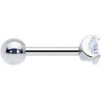 18G 1/4 Clear CZ Gem 3mm Round Cartilage Tragus Earring