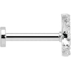 16G 5/16 Clear CZ Gem Crescent Moon Internal Thread Labret Tragus