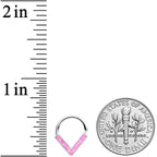 16G 5/16 Pink Faux Opal Chevron Cartilage Closure Ring