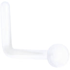 20G 1/4 Clear Bioplast Flat Top L Shape Nose Retainer Set of 10