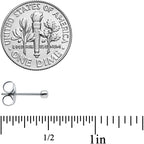 2.5mm Cubic Zirconia Bezel G23 Titanium Post Stud Earrings