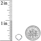 16G 1/4 14k White Gold Clear CZ Gem Chevron Hinged Segment Ring