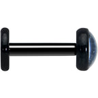 16G 1/4 White Faux Opal Black Internal Thread Labret Tragus