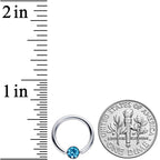 14G 3/8 Blue Gem 4mm BCR Captive Ring