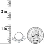 16G 3/8 Clear Gem Tiny Tiara Hinged Segment Ring