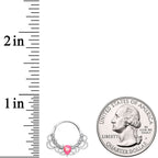 16G 3/8 Pink Faux Opal Lace Lover Hinged Segment Ring