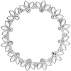 Clear Gem White Leaves Screw Fit Tunnel Plug Set