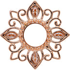 2G Brown Gem Rose Gold Tone Floral Screw Fit Tunnel Plug Set