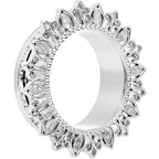Clear Gem Floral Lotus Screw Fit Tunnel Plug Set
