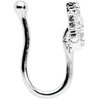 Clear Gem Compass Star Clip On Fake Nose Ring
