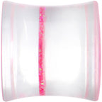 Clear Pink Acrylic Glitter Glam Saddle Plug Set