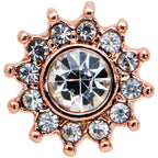 16G 1/4 Clear Gem Rose Gold Tone Stylish Sun Labret Monroe Tragus