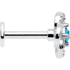 16G 1/4 Blue Gem Celtic Knot Cartilage Labret Monroe Tragus