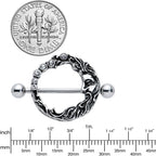 14G 3/4 Clear Gem Face Crescent Moon Nipple Shield Set