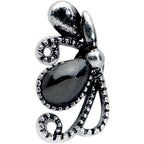 16G 5/16 Black Gem Abstract Bow Labret Monroe Tragus