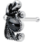 20G 1/4 Black Gem Abstract Bow Nose Bone