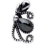 20G 1/4 Black Gem Abstract Bow Nose Bone