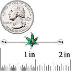 14G Tiny Ladybug Leaves Industrial Barbell 38mm