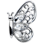 16G 1/4 Clear Gem Lacy Butterfly Cartilage Tragus Earring
